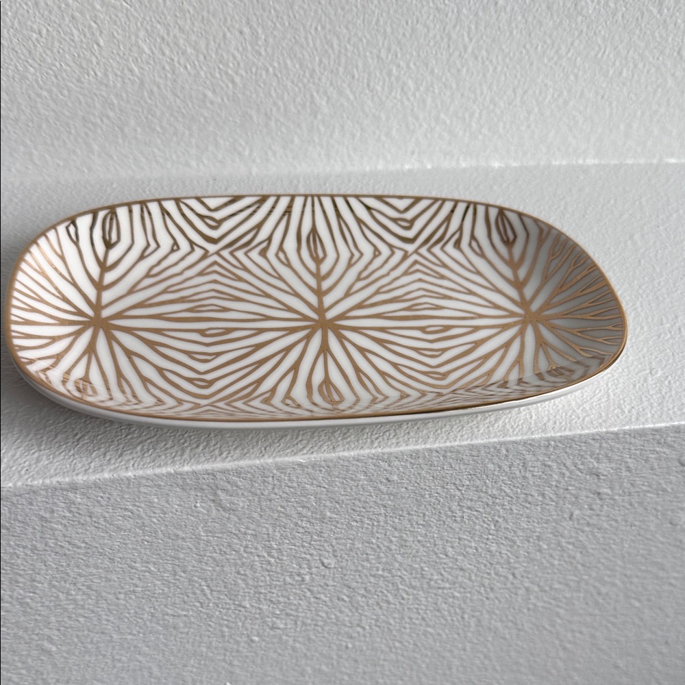 Gold and White Decorative Tray